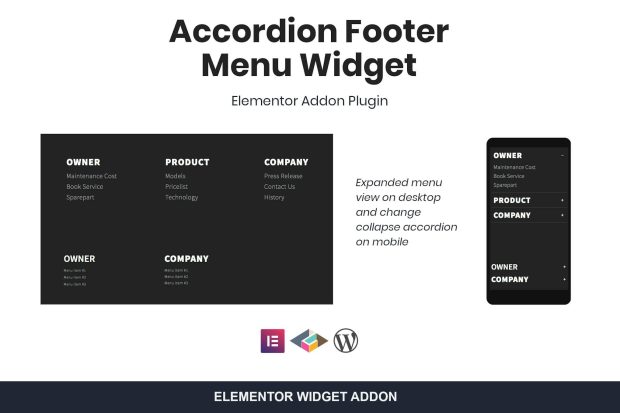 Accordion Footer Menu Widget For Elementor 1.0.0