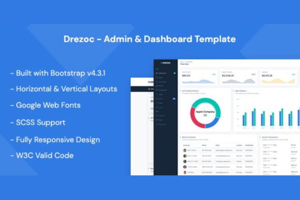 Admin & Dashboard Bootstrap Template - Drezoc