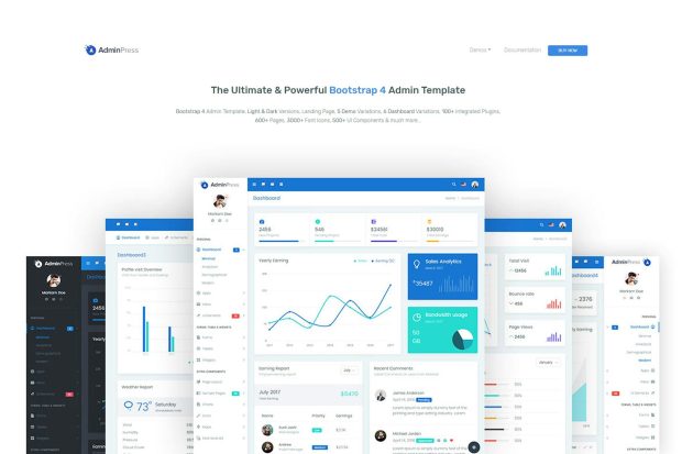 Admin Press - The Ultimate Bootstrap 4 Dashboard