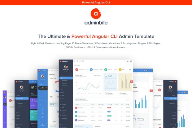 Adminbite Angular 10 Dashboard Template