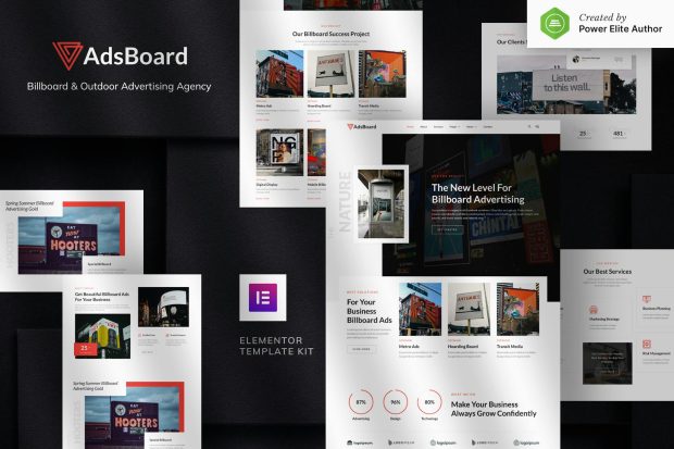 AdsBoard – Billboard & Outdoor Advertising Agency Elementor Template Kit