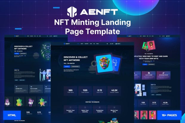 Aenft - NFT Minting or Collection Landing Page