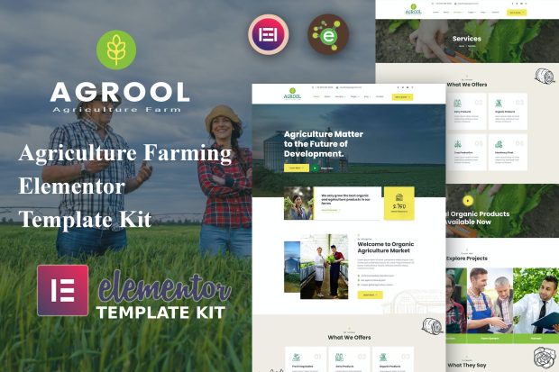 Agrool - Agriculture Farming Elementor Template Kit