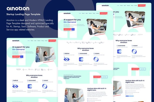 Ainotion Startup Landing Page Template