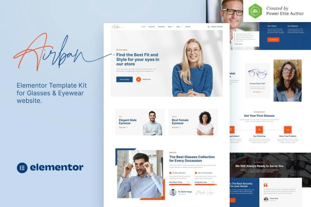 Airban – Glasses & Eyewear Elementor Template Kit