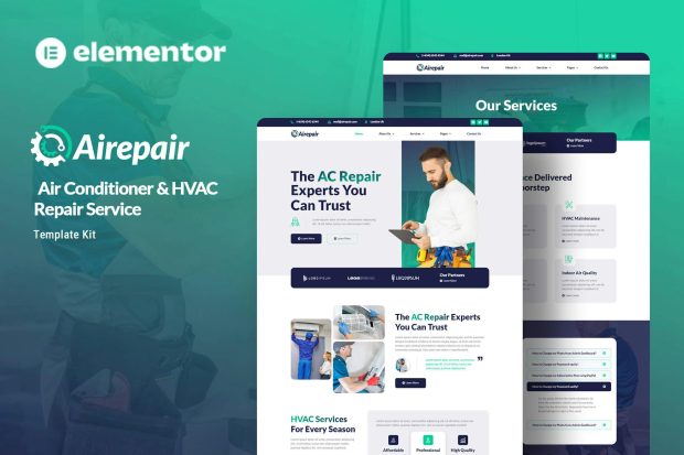 Airepair - Air Conditioner Repair Service Elementor Template Kit