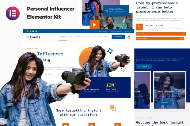 Akamsi - Personal Influencer Elementor Template Kit