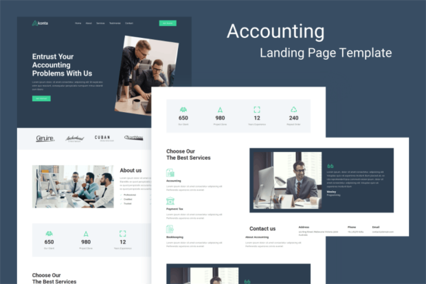 Akonta - Accounting Landing Page Template