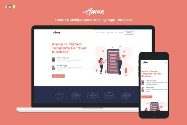 Aman - Multipurpose Landing Page Template