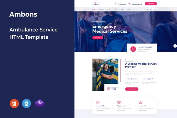 Ambons - Ambulance Service HTML Template