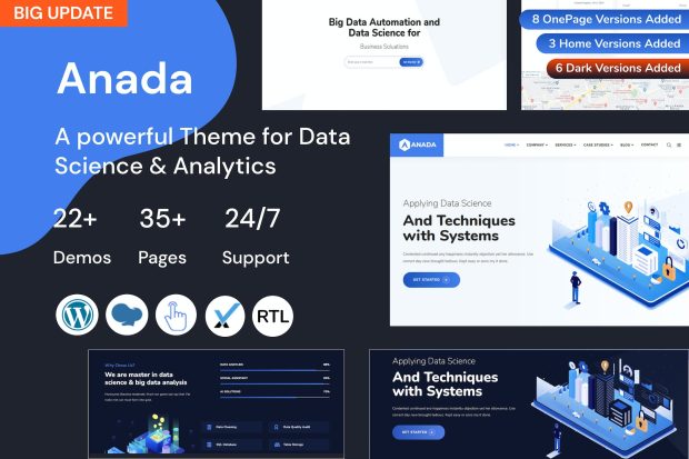 Anada -Data Science & Analytics Landing Page Theme 1.3.9