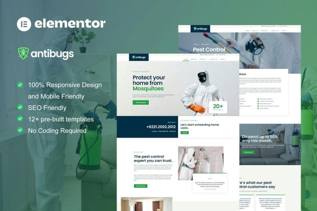 Antibugs - Pest Control Service Elementor Template Kit