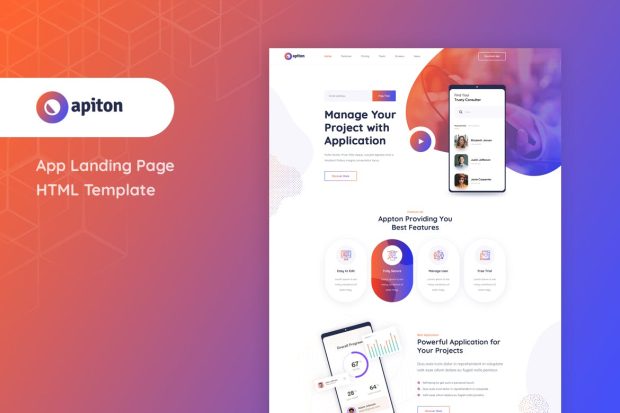 Apiton - App Landing Page HTML Template