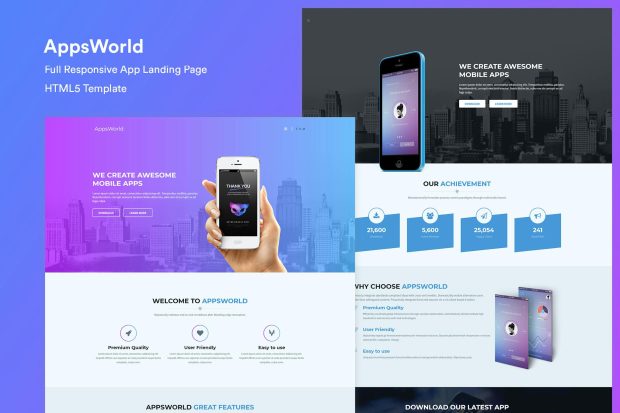 App Landing Page HTML5 Template