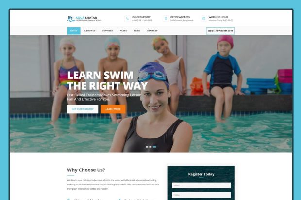 Aqua Shatar - Professional Swim Academy Temmplate