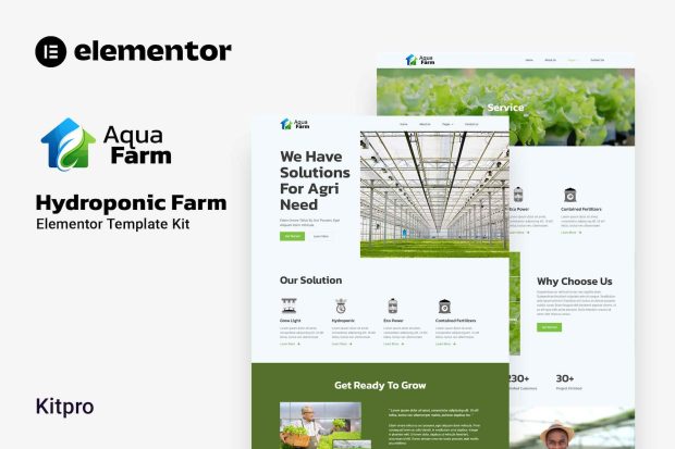 Aquafarm - Hydroponic Farm Elementor Template Kit