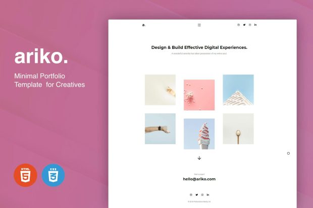 Ariko - Minimal Portfolio Template for Creatives