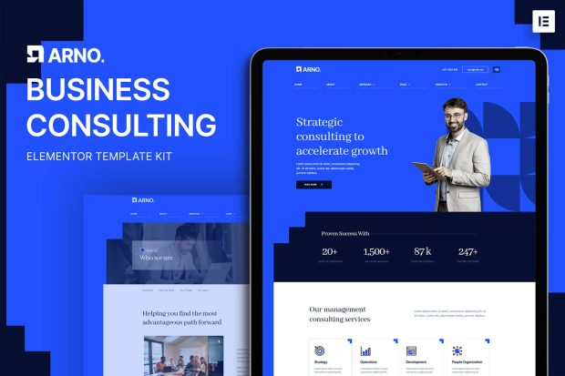 Arno – Business Consulting  Elementor Template Kit