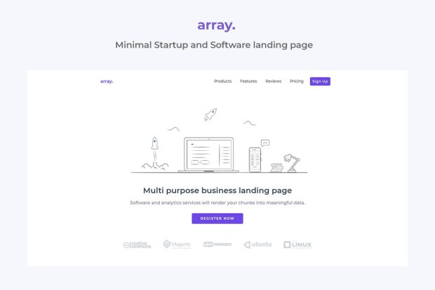 Array Minimal Landing Page Template