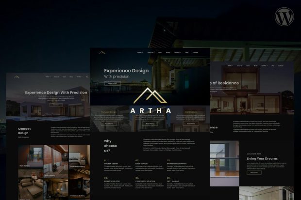 Artha Interactive Interior WordPress Theme 1.1