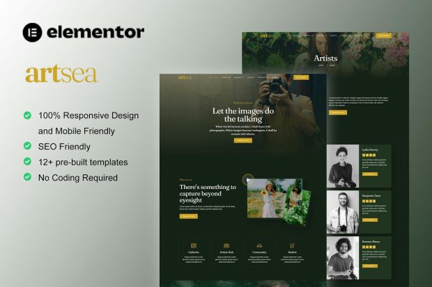 Artsea - Photography & Art Gallery Elementor Template Kit