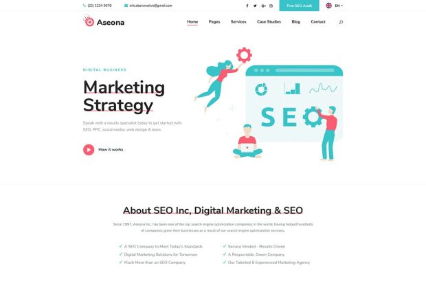 Aseona | SEO Digital Marketing Elementor Template Kit