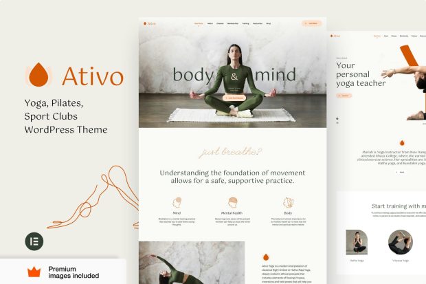 Ativo - Pilates Yoga WordPress Elementor Pro Theme 7.4