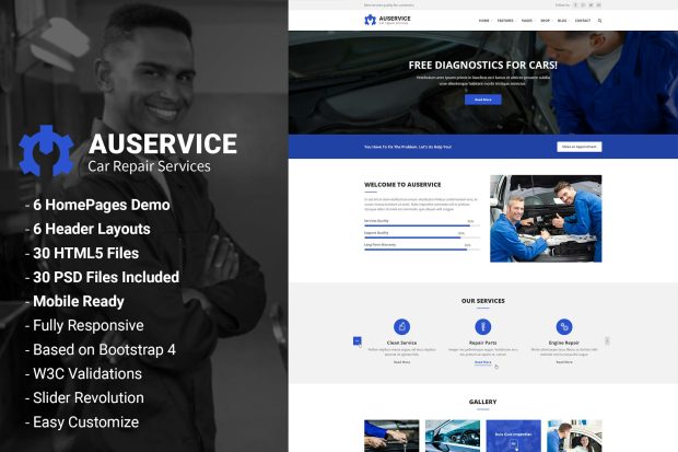 Auservice - Auto Mechanic & Repair HTML Template