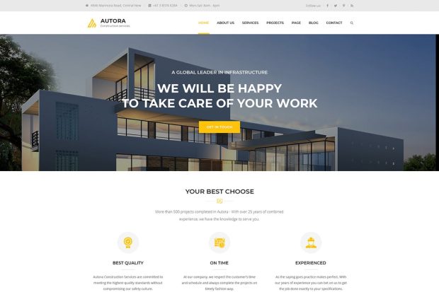 Autora - React JS Construction Business Template