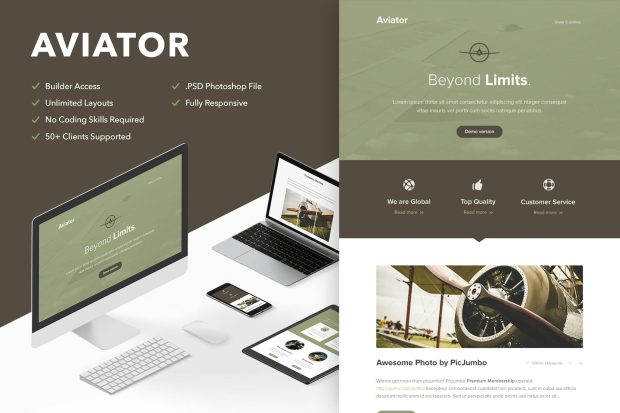 Aviator - Responsive Email + Themebuilder Access