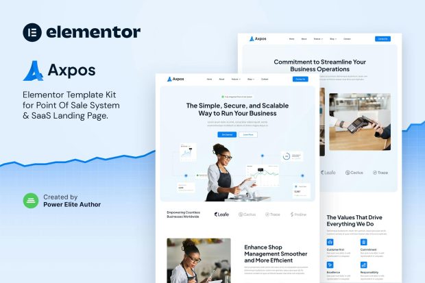 Axpos – Point Of Sale Software & SaaS Landing Page Elementor Template Kit