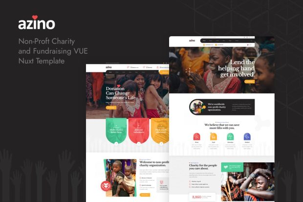 Azino - Nonprofit Charity Vue Nuxt Template