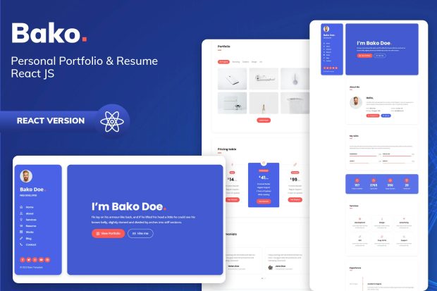 Bako - Personal Portfolio & Resume React Template