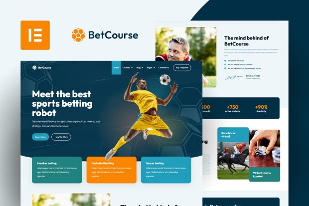 BetCourse - Sports Betting and Prediction Course Elementor Template Kit