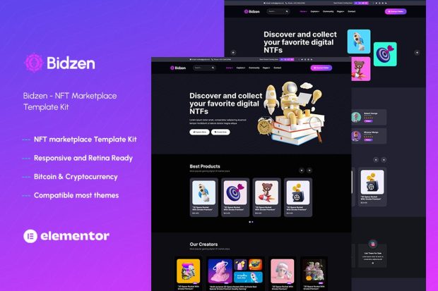 Bidzen - NFT Marketplace React Template