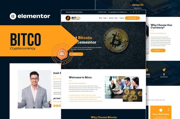 Bitco - Bitcoin & Cryptocurrency Elementor Template Kit