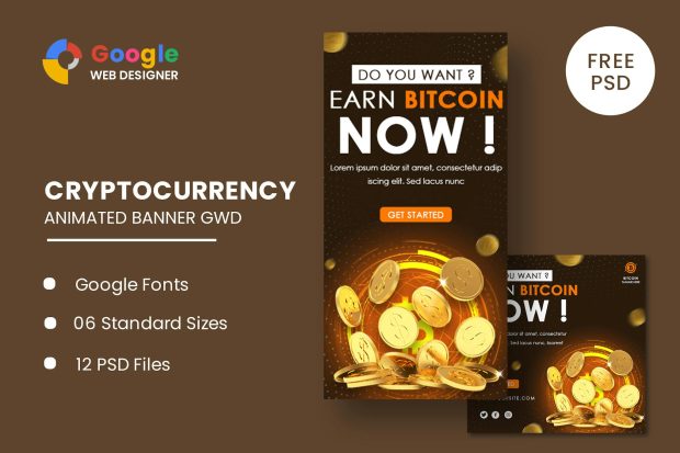 Bitcoin Ads Animated Banner GWD