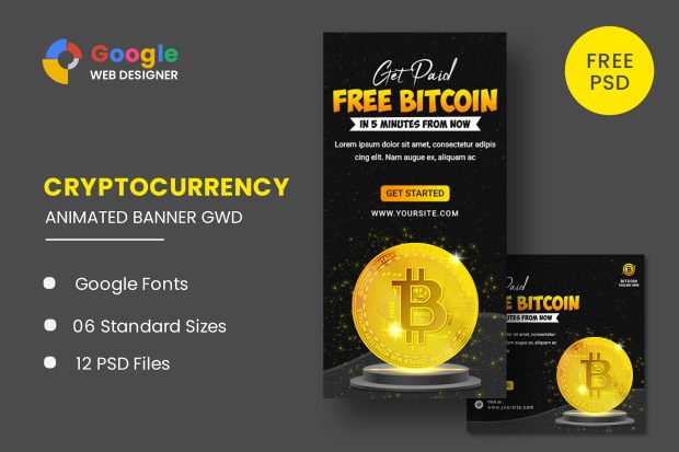 Bitcoin BTC Animated Banner GWD