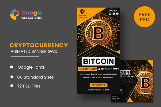 Bitcoin Set Animated Banner GWD