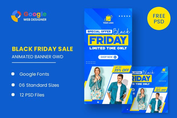 Black Friday Fashion Sale HTML5 Banner Ads GWD