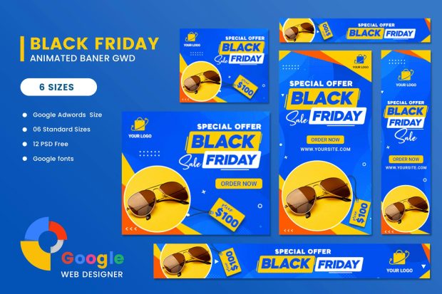 Black Friday Sale Fashion HTML5 Banner Ads GWD