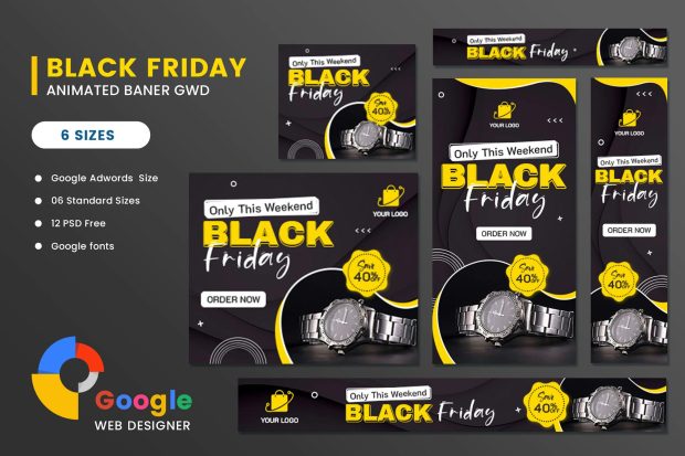 Black Friday Sale Watch HTML5 Banner Ads GWD