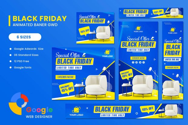 Black Friday Sofa HTML5 Banner Ads GWD