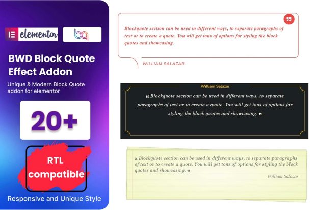 Block Quote addon for elementor 1.0