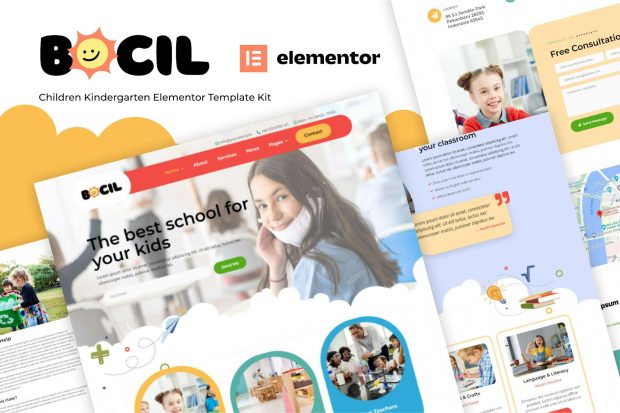 Bocil - Children Kindergarten Elementor Template Kit