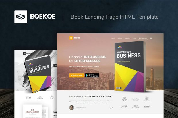 Boekoe - Book Landing Page HTML Template