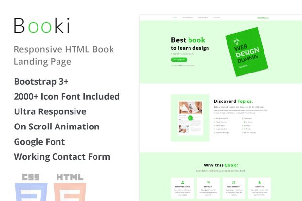 Booki - Responsive HTML Book Landing Page