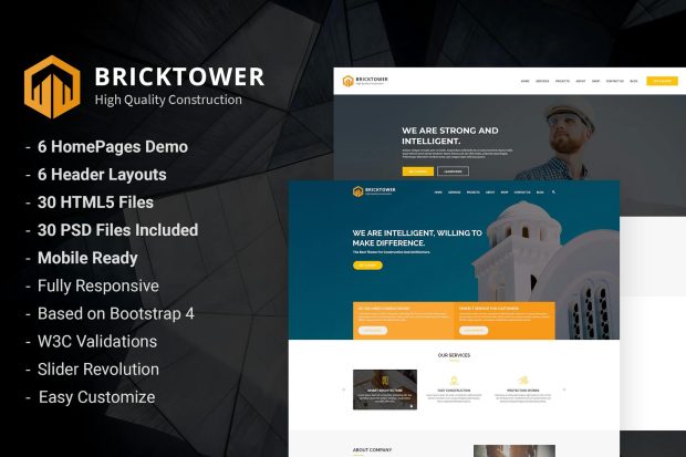 Bricktower - Construction Company HTML5 Template