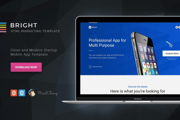 Bright - HTML Startup Landing Page