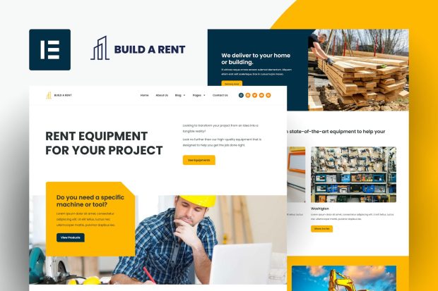 Build-A-Rent - Construction Equipment Rental Elementor Template Kit